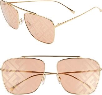 61mm Lenticular Lens Navigator Sunglasses FENDI